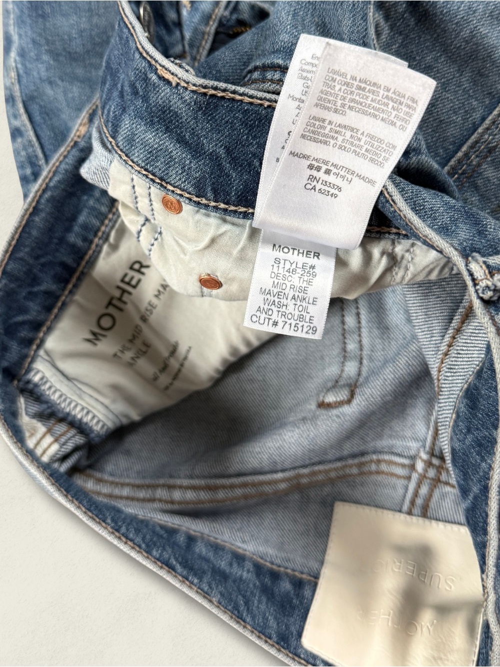 MOTHER Mid-Rise Maven Wide-Leg Ankle Jean Sz 27 - Picture 7 of 8